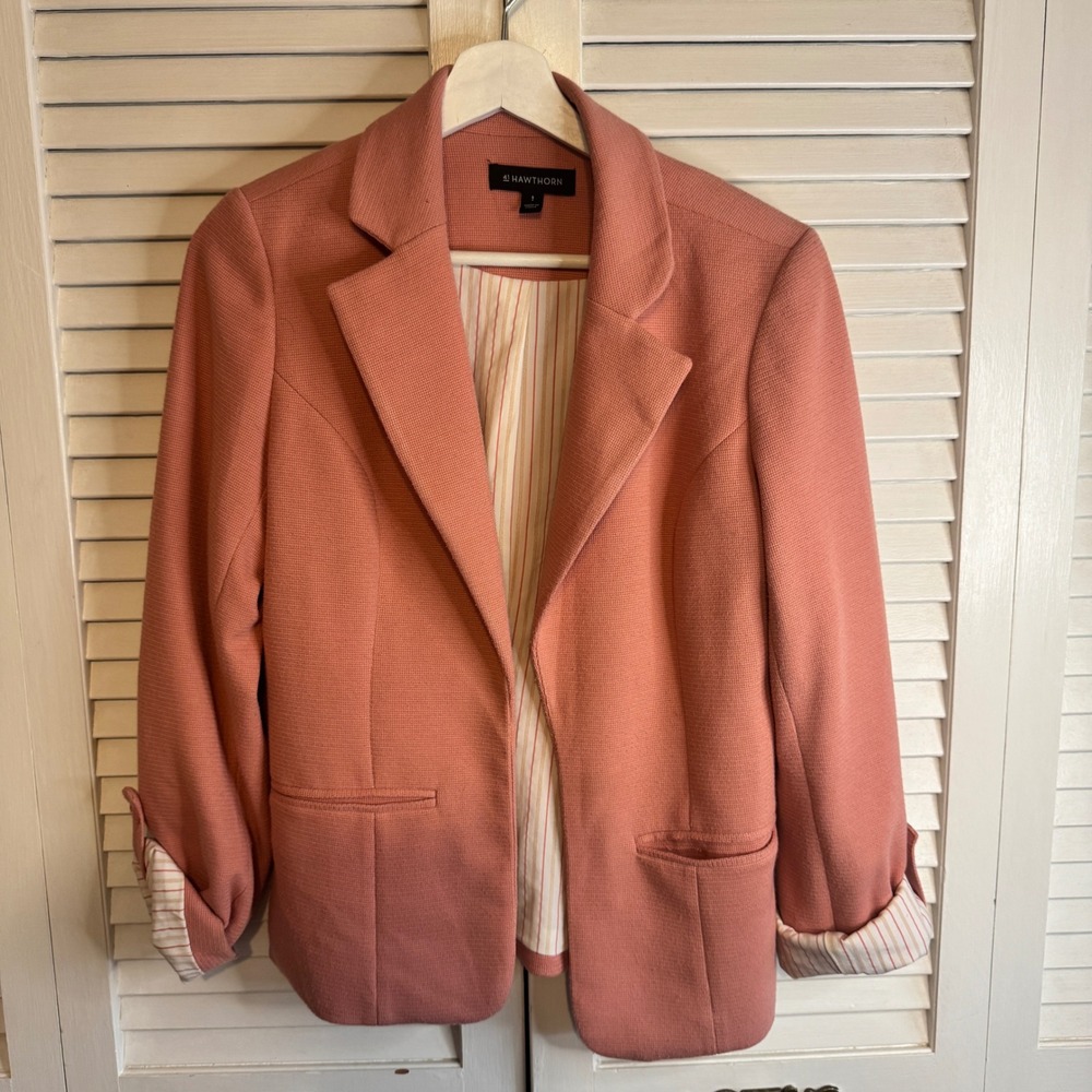 41 Hawthron‎ Womens Coral Cuffed Sweater Blazer SZ S